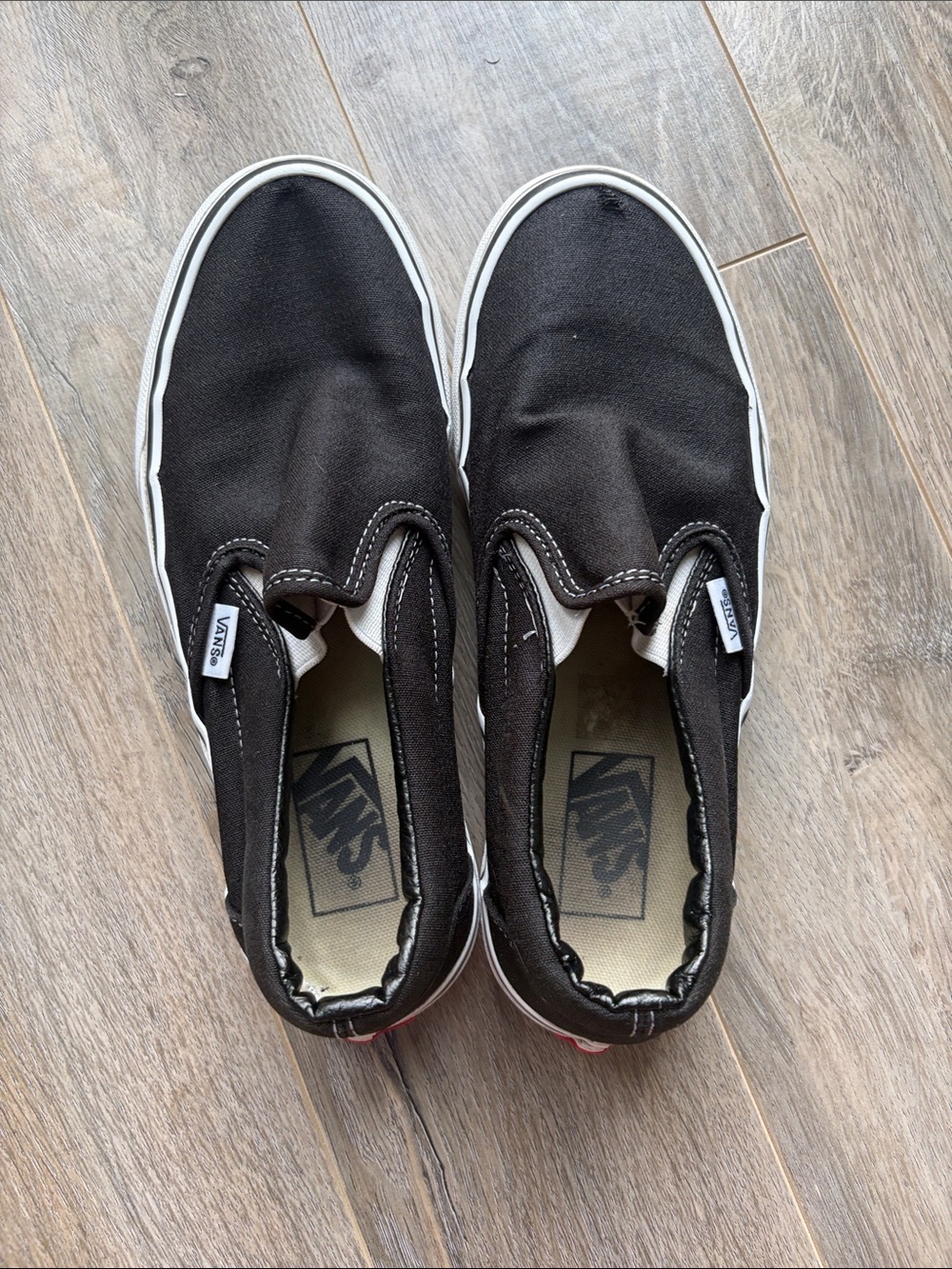 Vans Black and White Slip on Vans - Picture 6 of 7